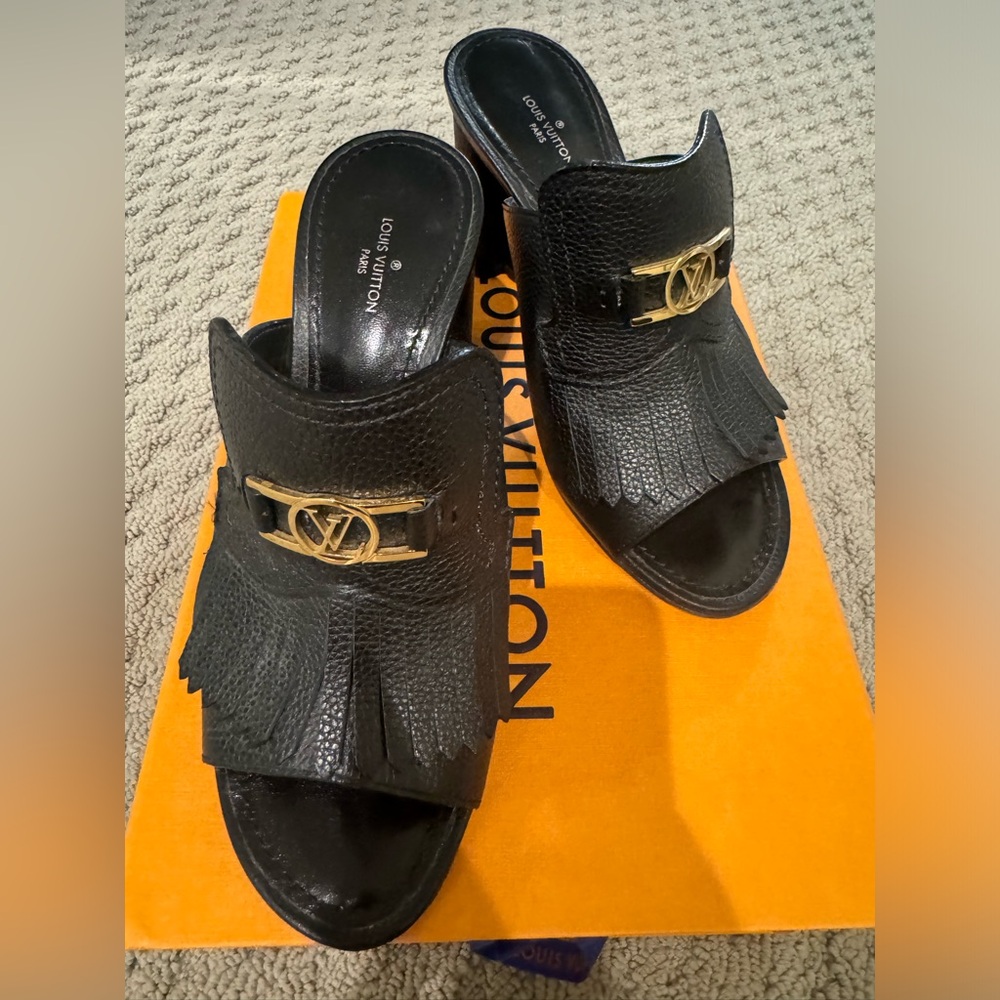 LOUIS VUITTON
Indiana Leather Mules In Black - Size 38 - Picture 2 of 7
